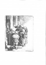 Просяци, получаващи милостиня пред вратата на къща, 1648